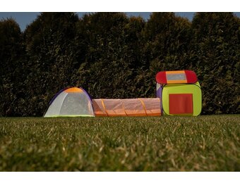 Pop up speeltent - met tunnel en 200 ballen - 280x83x100 cm