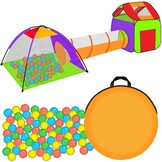 Pop up speeltent - met tunnel en 200 ballen - 280x83x100 cm