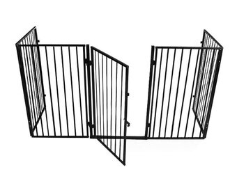 Openhaard hek - kachelhek - veiligheidshekje 304x74.5cm - zwart
