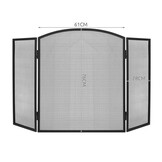 Haardscherm - vonkenscherm - staal - 118x76 cm - zwart