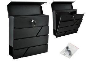 Brievenbus - wandbrievenbus - 37x10x37cm - antraciet