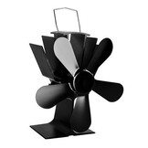 Kachelventilator - openhaard ventilator - vijf bladen - zwart