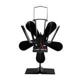 Kachelventilator - openhaard ventilator - vijf bladen - zwart