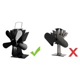 Kachelventilator - openhaard ventilator - vijf bladen - zwart