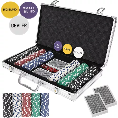 Poker set met koffer - 300 chips - 39 x 27 x 7 cm