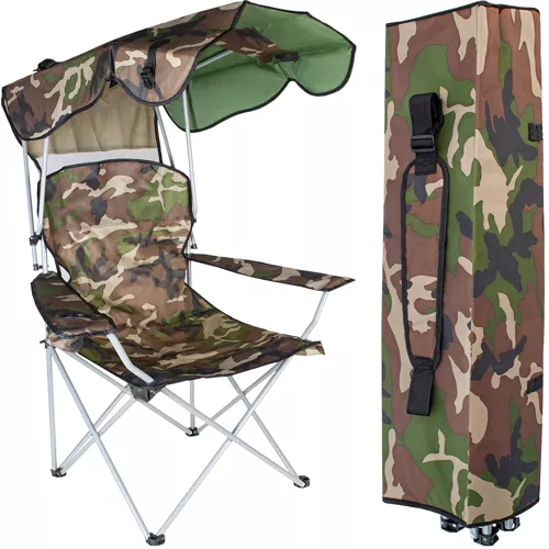 Visstoel - campingstoel - dakje - camouflage  -
