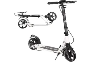 Stuntstep - 90-105 cm - opvouwbaar - zwart/wit