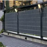 Vlechtband -  tuinafscheiding - antraciet - 19x260 cm