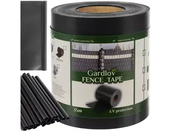 Vlechtband -  tuinafscheiding - met sluitclips - antraciet - 19x350 cm