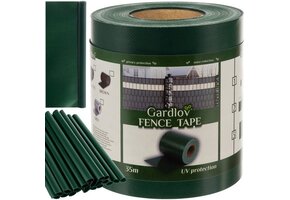 Vlechtband -  tuinafscheiding - met sluitclips - groen - 19x350 cm