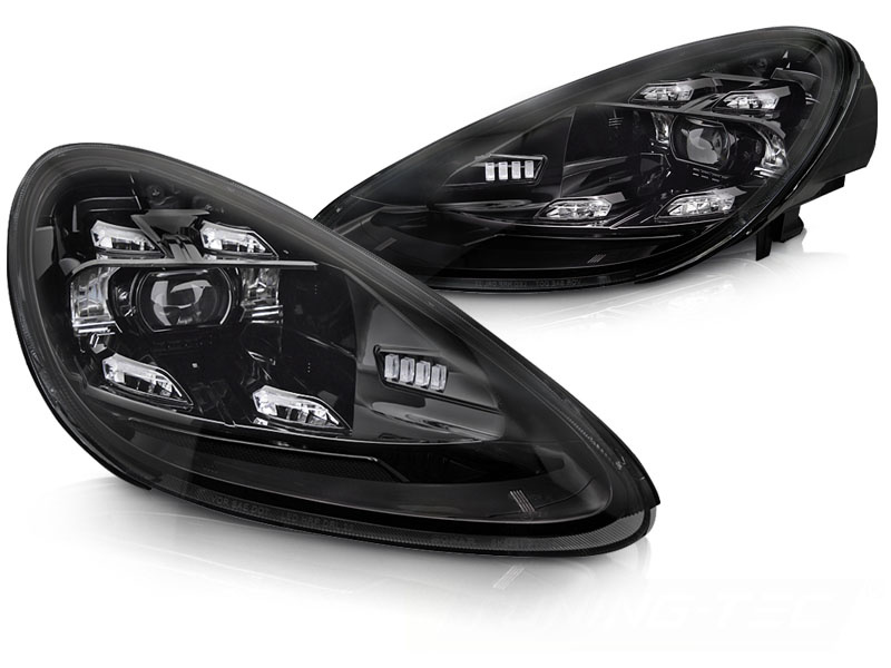 Koplampen LED - voor Porsche Cayenne 2010-2015 - DRL - zwart