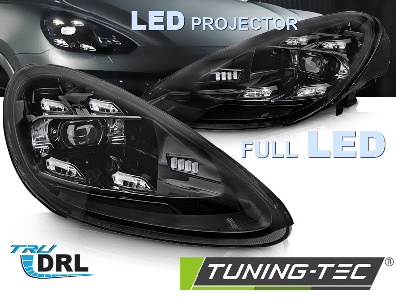 Koplampen LED - voor Porsche Cayenne 2010-2015 - DRL - zwart
