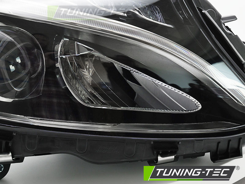 Koplamp rechts LED - voor Mercedes W205 2014-2018 sedan/station - TYC - zwart