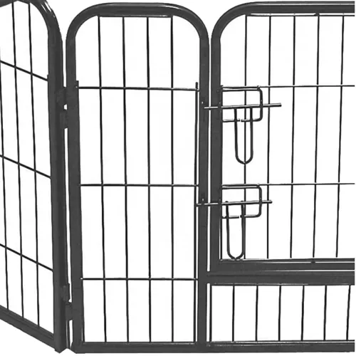 Puppyren - 160x160x80 cm - metaal - hondenkennel - zwart