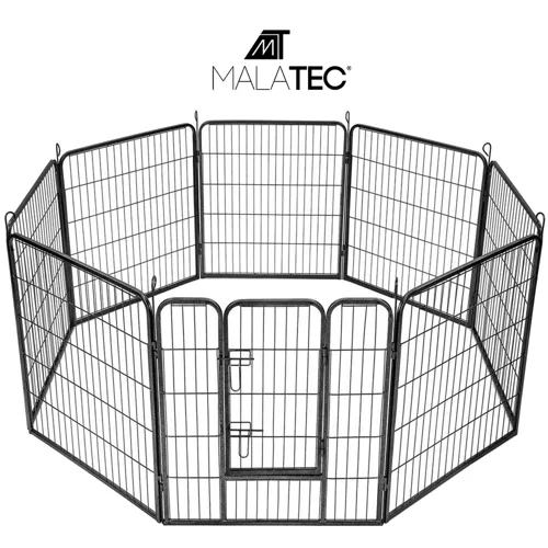 Puppyren - 160x160x80 cm - metaal - hondenkennel - zwart
