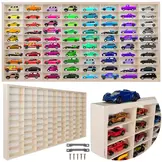 Vitrinekast voor speelgoedauto - 80 vakjes - 78,5x40x4,5 cm