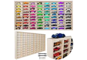 Vitrinekast voor speelgoedauto - 80 vakjes - 78,5x40x4,5 cm