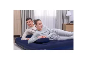 Bestway 2 persoons luchtbed + pomp + kussens - 203x152x22 cm