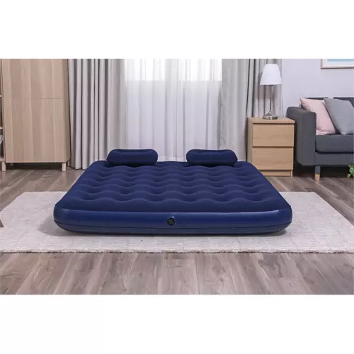 Bestway 2 persoons luchtbed + pomp + kussens - 203x152x22 cm
