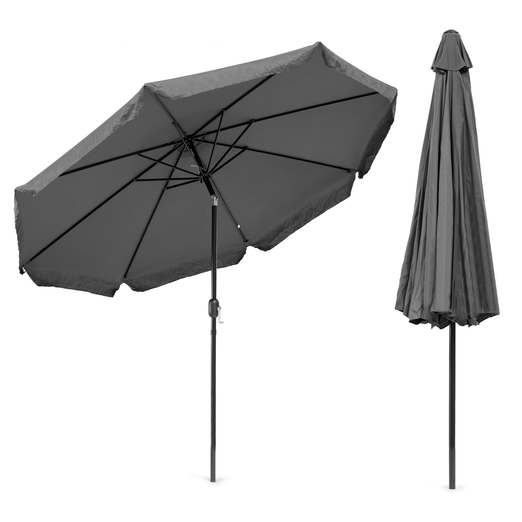 Tuinparasol - grijs - zwengel - kantelbaar - 300x250cm
