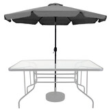 Tuinparasol - grijs - zwengel - kantelbaar - 300x250cm