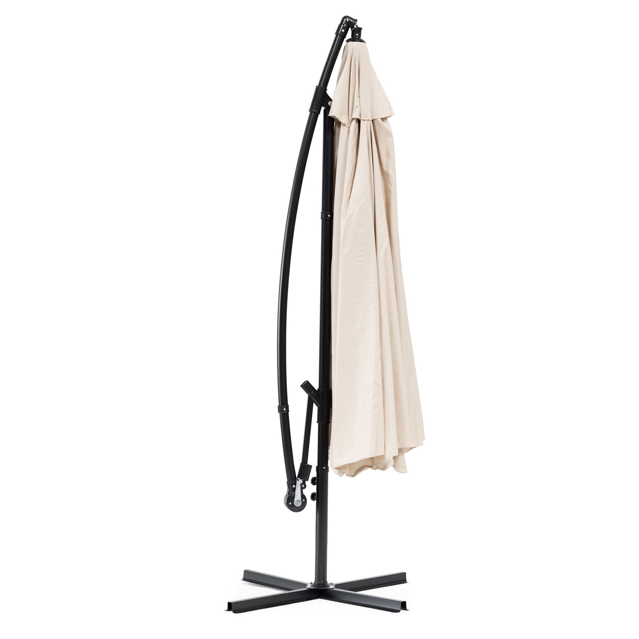 Zweefparasol - beige - opvouwbaar - Ø 3m - 270 cm hoog