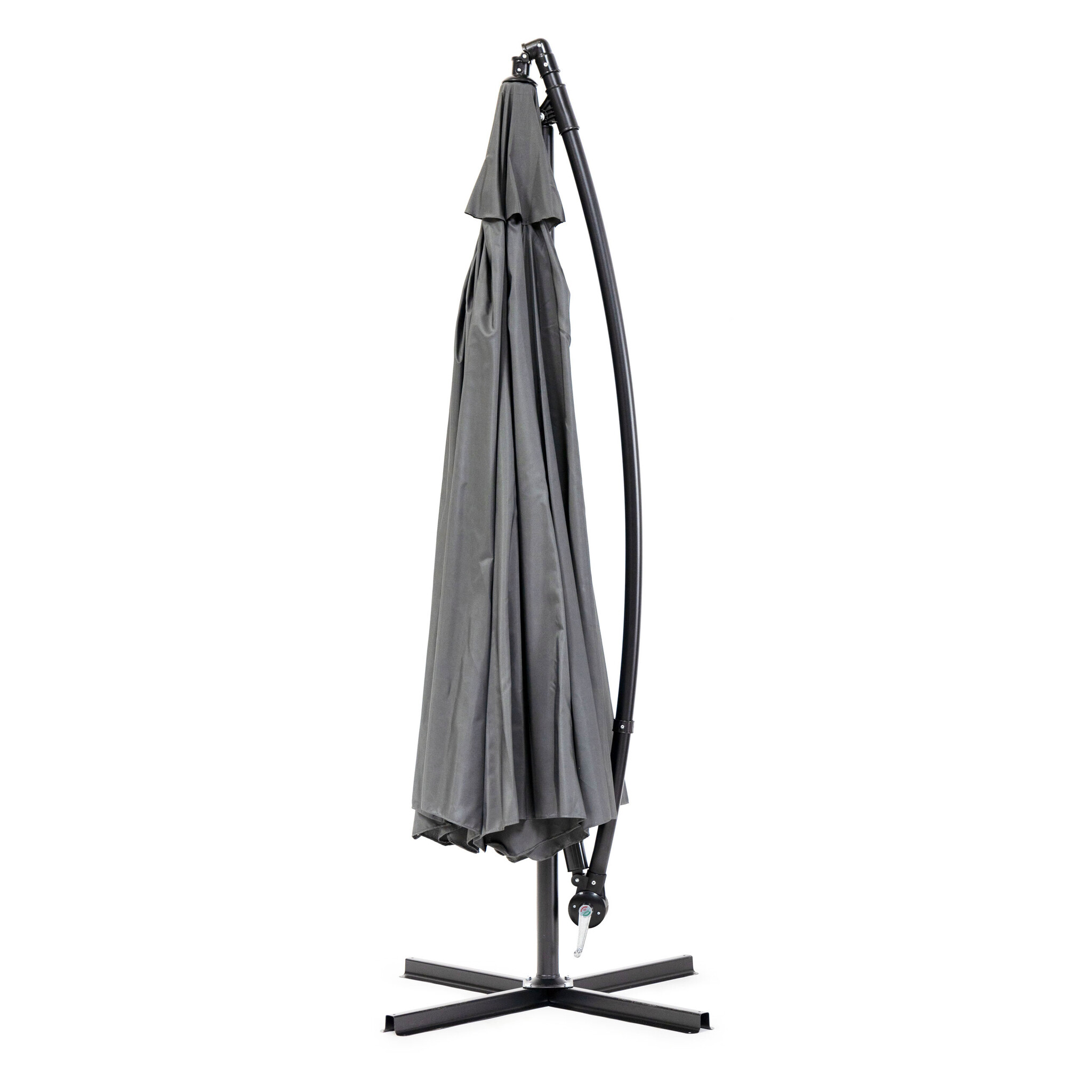 Zweefparasol - grijs- opvouwbaar - Ø 3,5m - 270 cm hoog