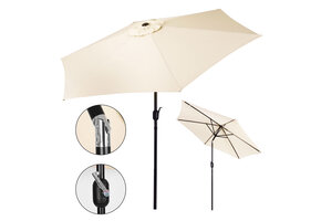 Tuinparasol - beige - zwengel - kantelbaar - 270cm