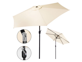 Tuinparasol - beige - zwengel - kantelbaar - 270cm