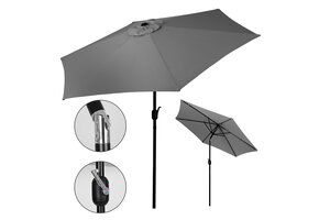 Tuinparasol - grijs - zwengel - kantelbaar - 270 cm
