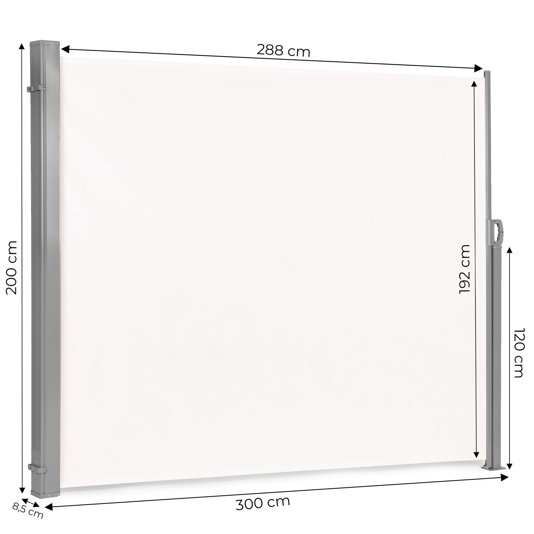 Uittrekbaar windscherm - beige - 300x200 cm - voor terras & tuin