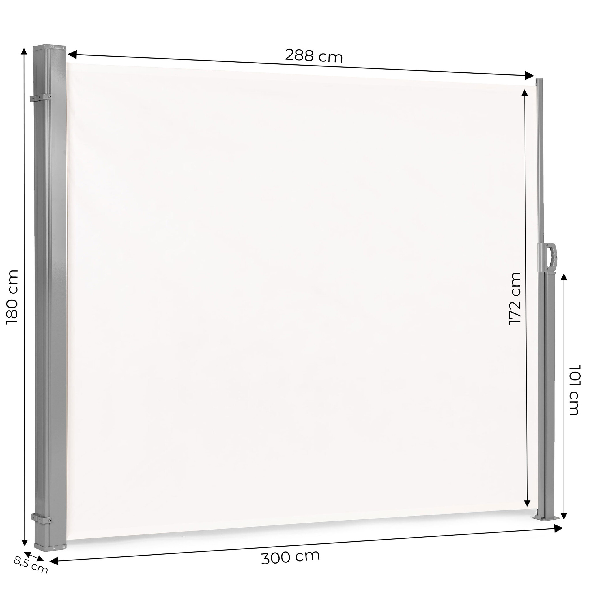 Uittrekbaar windscherm - beige - 300x180 cm - terras & tuin