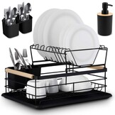 Afdruiprek - tweelaags - zwart - 40x30x25cm