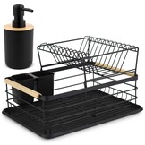 Afdruiprek - tweelaags - zwart - 40x30x25cm