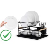 Afdruiprek - tweelaags - zwart - 40x30x25cm