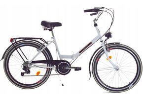 Vouwfiets - 24 inch - 6 versnellingen - wit, zwart