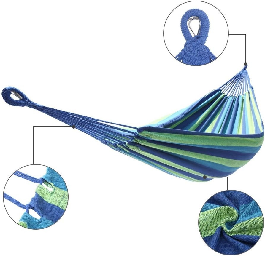 Hangmat - 2 persoons - 220x150 cm - blauw groen