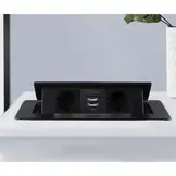 Inbouw stekkerdoos - 230VAC/50Hz - 2 voudig + USB - zwart