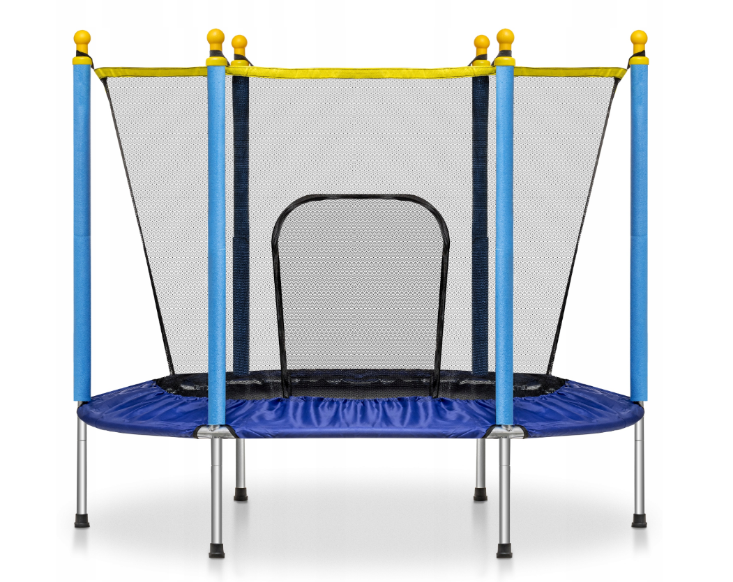 Trampoline met net - Ø 140 cm - tot 45 kg - blauw geel