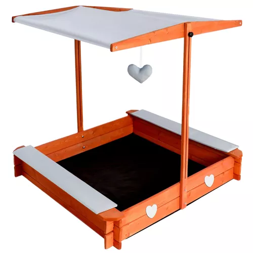 Zandbak met dak - afsluitbaar - 118 x 118 x 19,5 cm - grijs