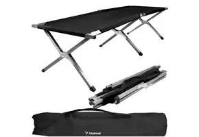 Veldbed - stretcher - max 110 kg - 189 x 70 x 43 cm - zwart