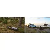 Veldbed - stretcher - max 110 kg - 189 x 70 x 43 cm - zwart