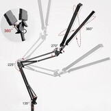 Bureaulamp - verstelbaar - 73,5 cm - 3 lichtkleuren - zwart