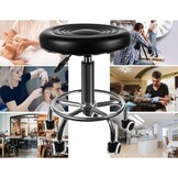 Tabouret - kapperskruk - 43-54 cm - beenondersteuning - zwart