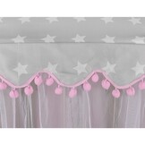 Speeltent - met gordijnen - 123 x 123 x 140 cm - grijs/roze