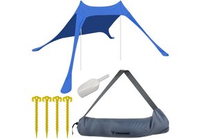 Strandtent - open strandtentje - UV50+ - 450x450x160 cm - blauw