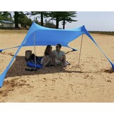 Strandtent - open strandtentje - UV50+ - 450x450x160 cm - blauw