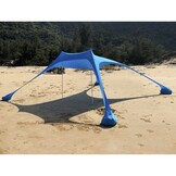 Strandtent - open strandtentje - UV50+ - 450x450x160 cm - blauw