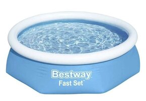 Bestway fast set - opblaas zwembad - 244 x 61 cm - rond - blauw