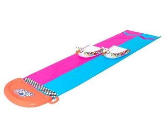 Bestway - dubbele waterglijbaan - met sproeiers - lama - 488 cm